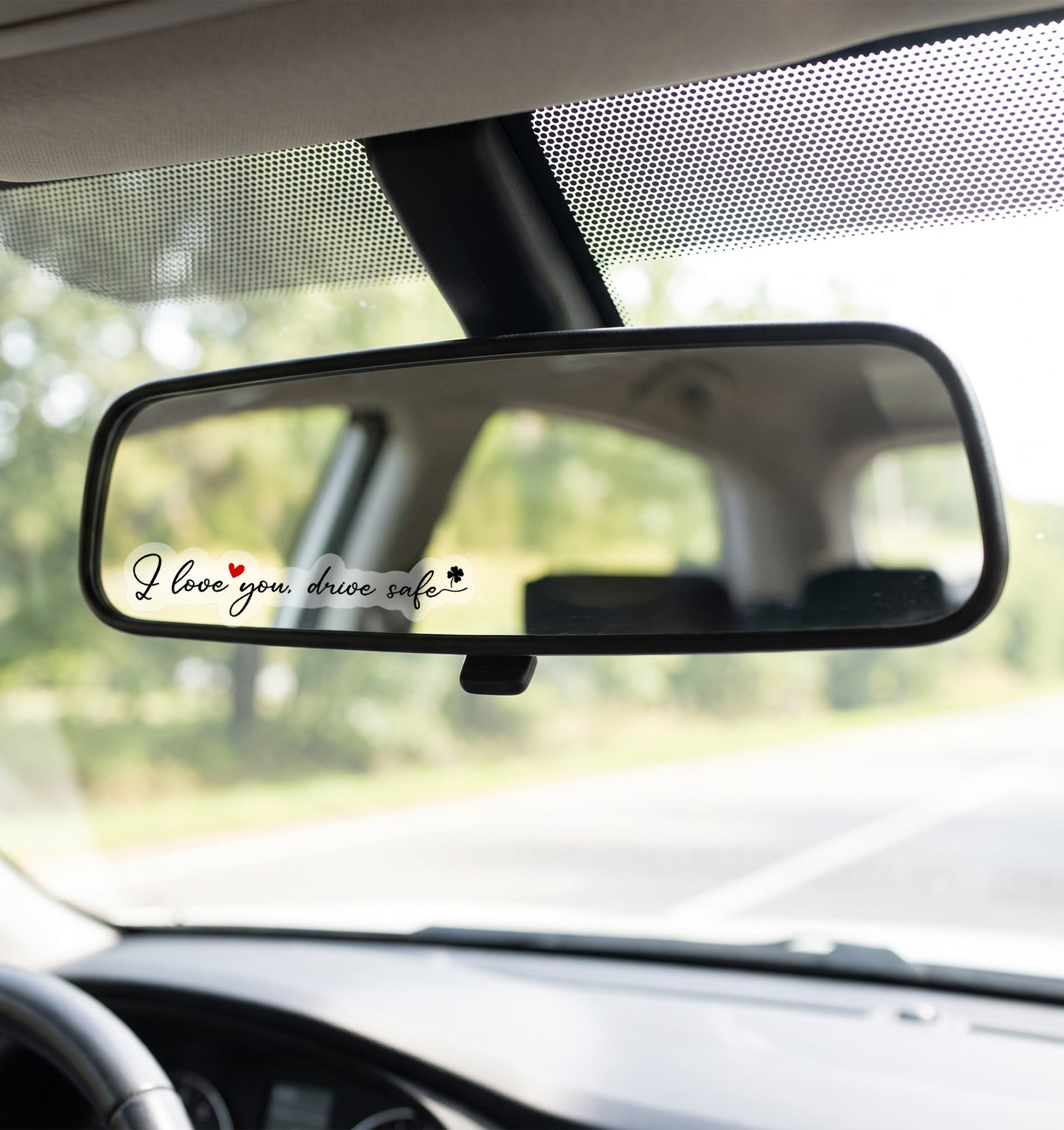 10 Pcs I Love You Drive Safe Mirror Sticker, Waterproof Vinyl Decal