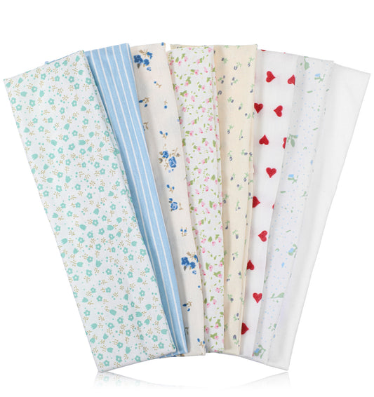 8 Pcs Polka Dot Headband, Floral Heart Striped Non Slip Headbands, Soft Elastic Sweatband, for Sports, Yoga, Casual Outdoor Use
