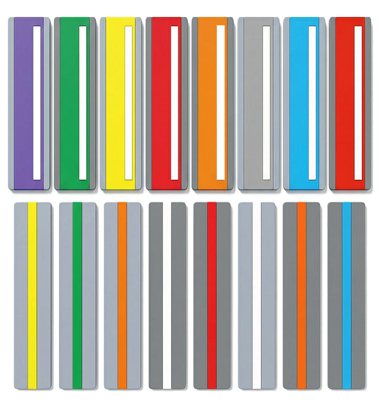16 Pcs Reading Strips for Dyslexia, 2 Styles Line Readers for Students - Highlight & Colored Overlay Line Trackers, PVC Bookmark Tools (8 Small/8 Large, 9.4 x 5.1 in)