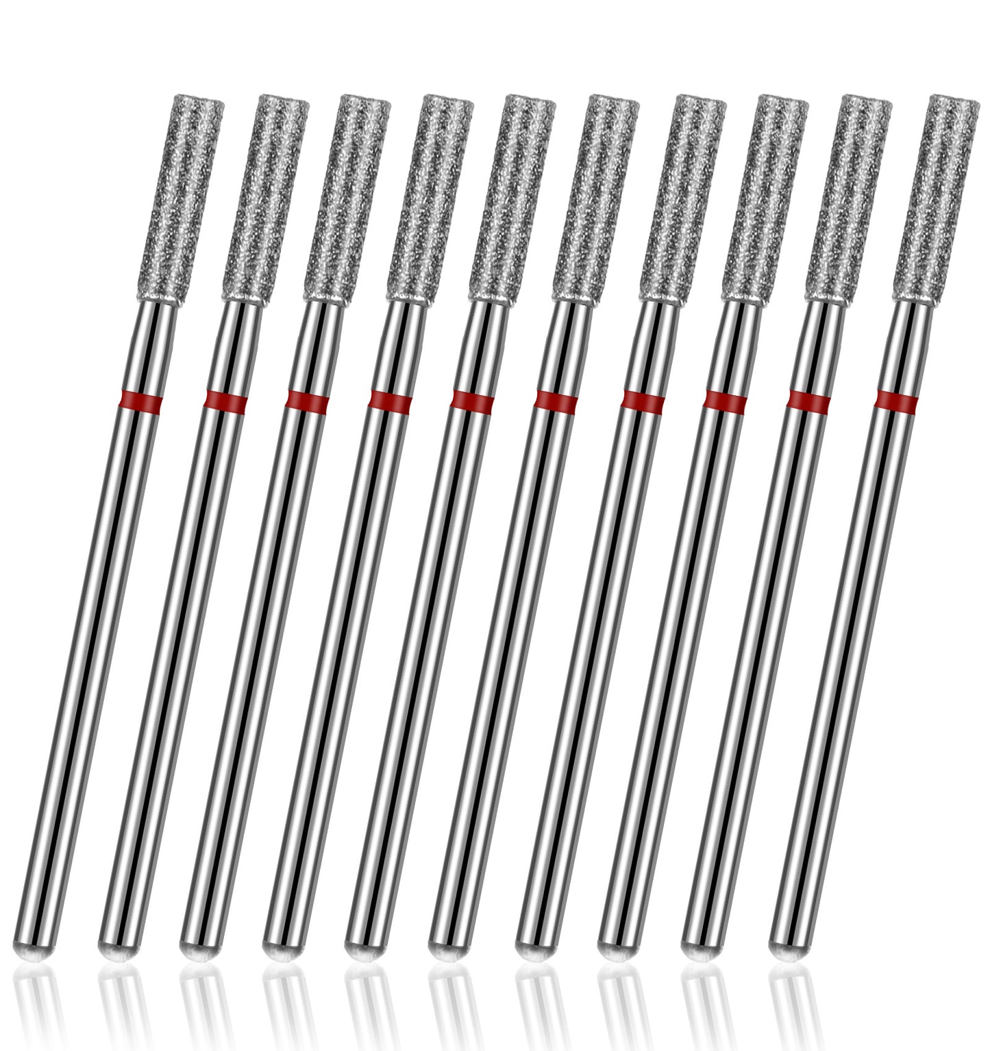 Electric Nail File Bits, 10 pcs Barrel Shape Professional Diamond Barrel Shaped Drill Bits for Electric Nail File Professional Manicure Pedicure and Foot Care