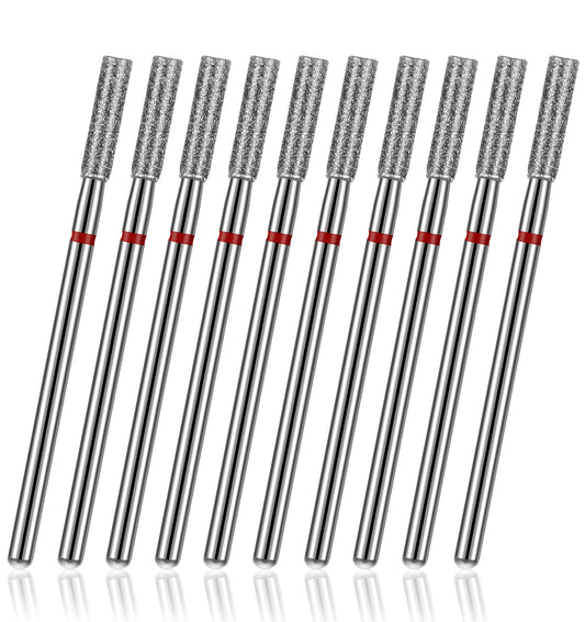 Electric Nail File Bits, 10 pcs Barrel Shape Professional Diamond Barrel Shaped Drill Bits for Electric Nail File Professional Manicure Pedicure and Foot Care