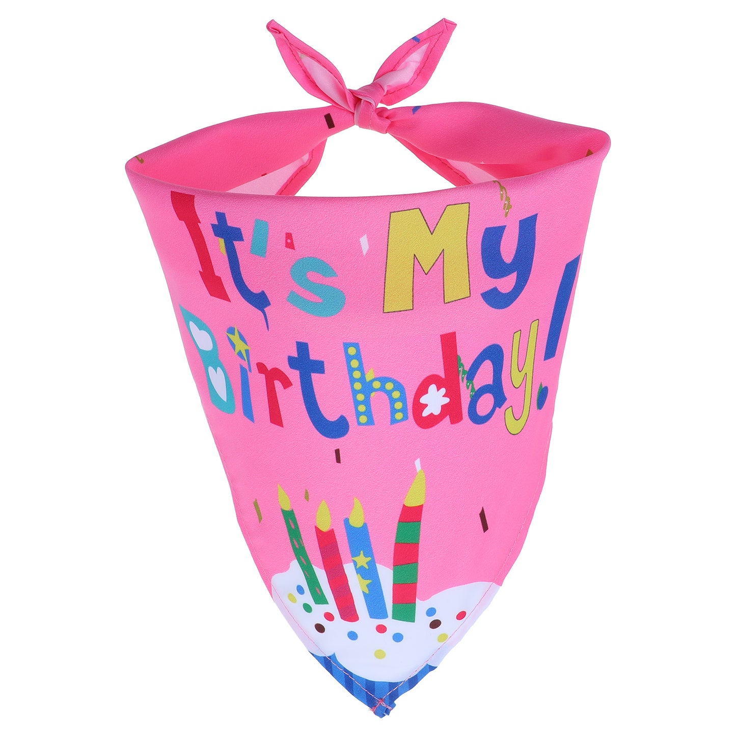 Classicseali Dog Birthday Bandana Girl, Dog Birthday Bandana, Long 66cm/26In Triangle Bibs for Multi Sizes Dogs, Dogs Bandanas for Large Small Medium Pets Pink