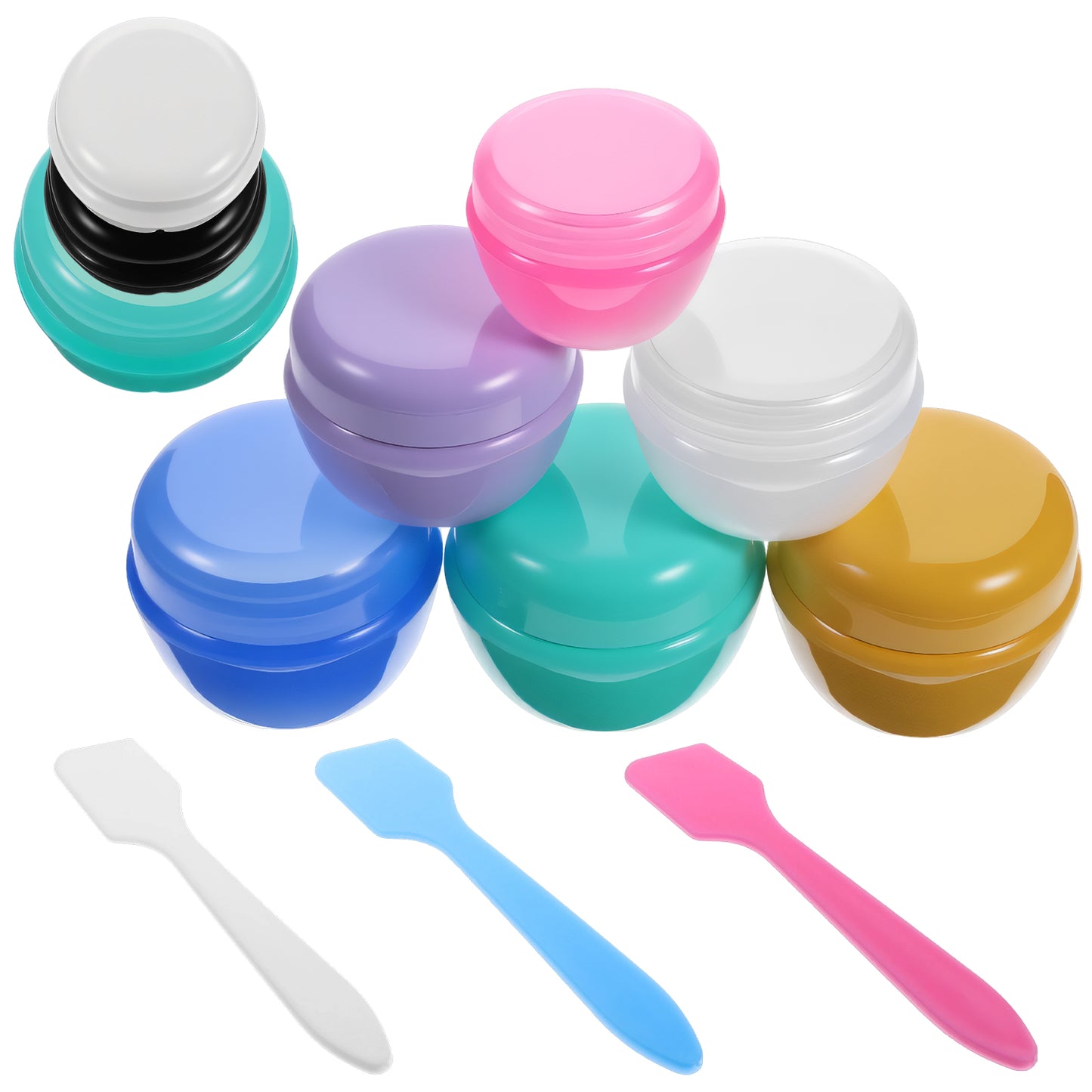 Elegaperma 12Pcs Travel Pots for Cream, Leak-Proof 10g/20g/30g Multicolor PP Small Travel Pots with 3 Spatulas, Hygienic Travels Pot for Creams, Lotions, Shampoo, Cosmetics Organization