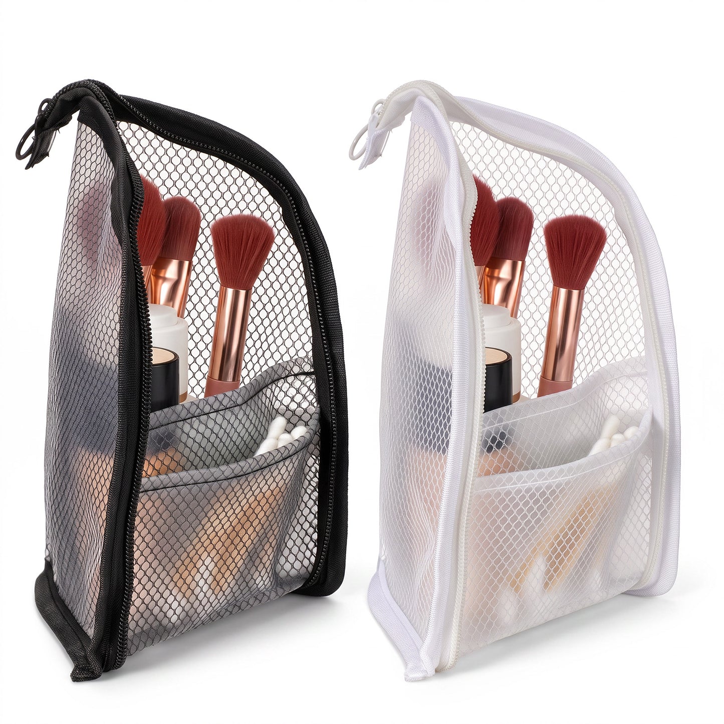 Guduling 2 Pcs Stand up Toiletry Bag,2 Colors Standing Toiletry Bag,Mesh