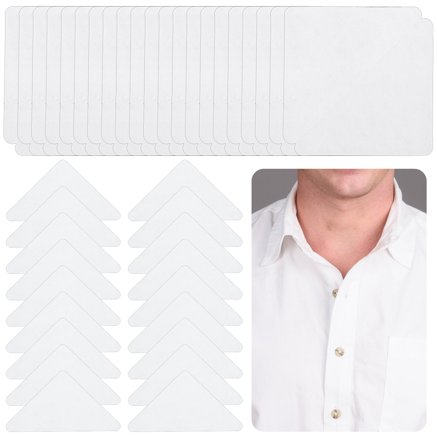 Classicseali 200 Pcs Collar Stays for Polo Shirts, No Curl Dress Shirt Collar Inserts, Plastic Shirt Collar Stays for Men, Anti-Warping Edge Collar Stays for Any Shirt of Collared