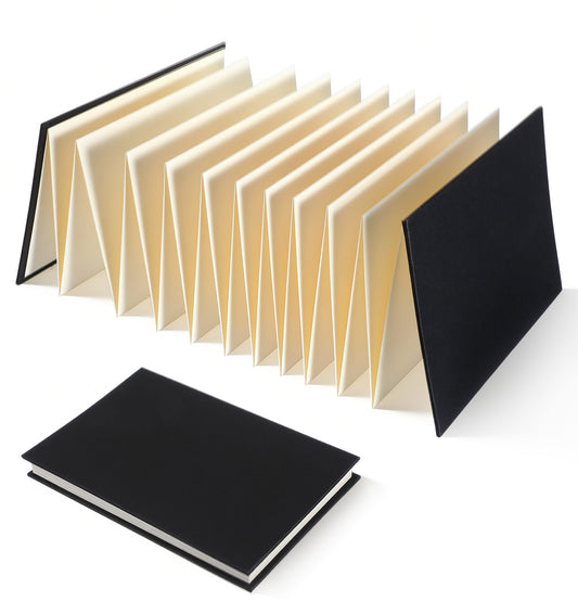 Concertina Sketchbook, A6 Sketchbook 300GSM Cold Press Watercolor Paper Accordion Sketchbooks, Travel Portable (One Book)