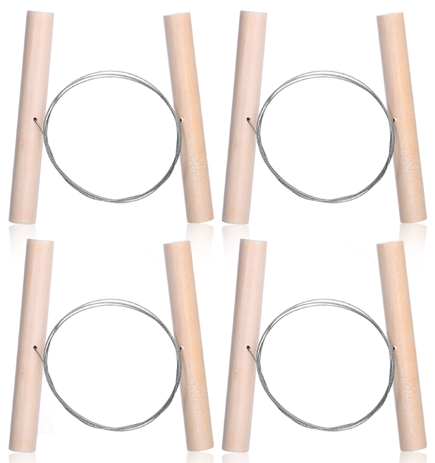 4 Pcs Clay Wire Cutter, Stainless Steel Wire with Wooden Handle for Pottery, Sculpting, Dough Cutting and Carving