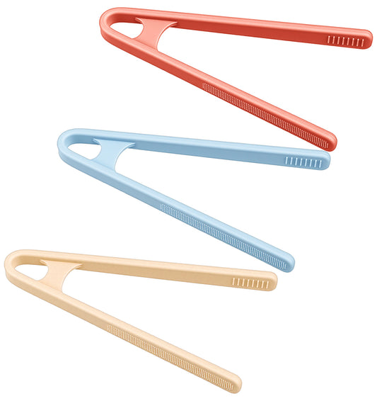 3 Pcs Silicone Tongs, Small Tongs - Mini Tong Silicone 5.5 Inch (14 cm) 3 Colors Small Toddler Tong, Anti-Slip Design for Fine Motor Skills, Preschool Sensory Toys