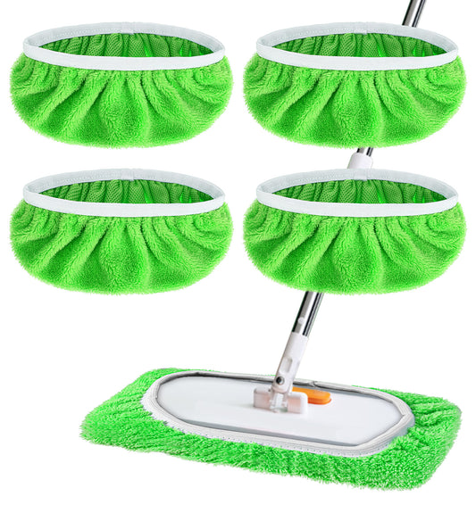 ValueBargain Reusable Mop Pads, 4 Pcs Microfiber Mop Heads Washable Pads Replacement Refills for Wet & Dry Cleaning, Ideal for Household Floors Easy to Install & Use