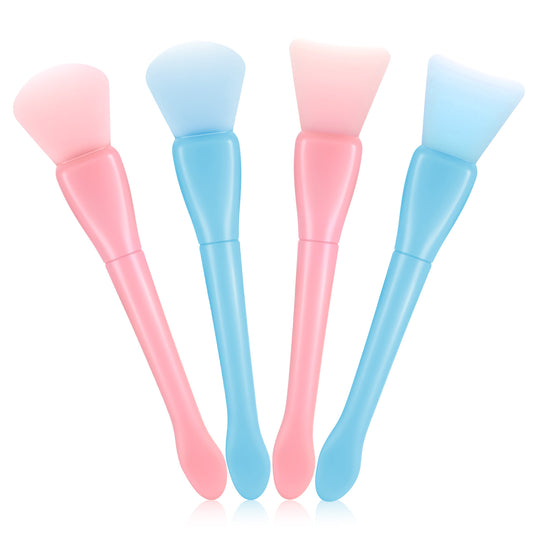 Guduling 4 Pcs Silicone Face Mask Applicators,Flexible Facial Mud Masks Applicator,Soft Face Mask Applicator Faces Masks Spatula Facial Brush for Mud, Clay