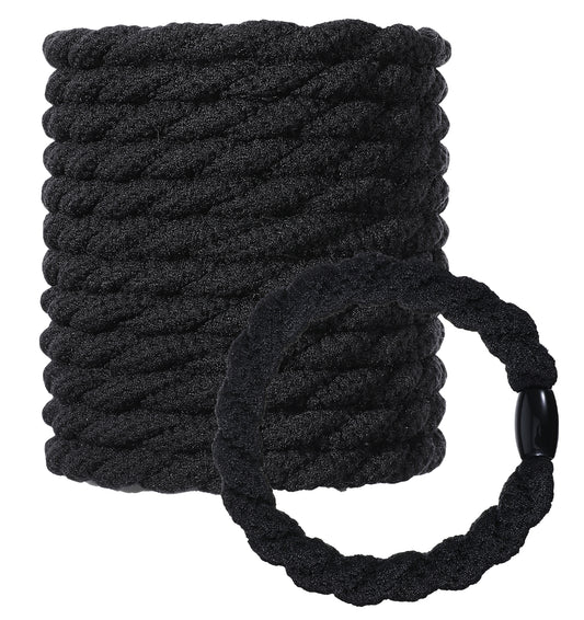 12 Pcs Hair Ties for Men, Black Hair Ties for Men & Women, Durable Black Elastic Bands for Long Hairs, Thick & Thin Hairs, Ponytail and Bun