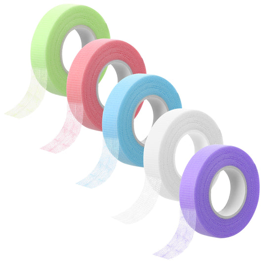 guduling 5pcs Eyeshadow Tape, Eyelash Tape, Eyeliner Tapes, Non-Woven Material, Microporous and Breathable, Suitable for Sensitive Skin, 5 Colors