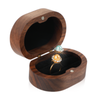 guduling Wooden Double Ring Box, Wedding Ring Box For 2 Rings For Ceremony, Vintage Rings Boxes Wedding Day for Proposal Engagement Weddings Anniversary Jewelry Storage