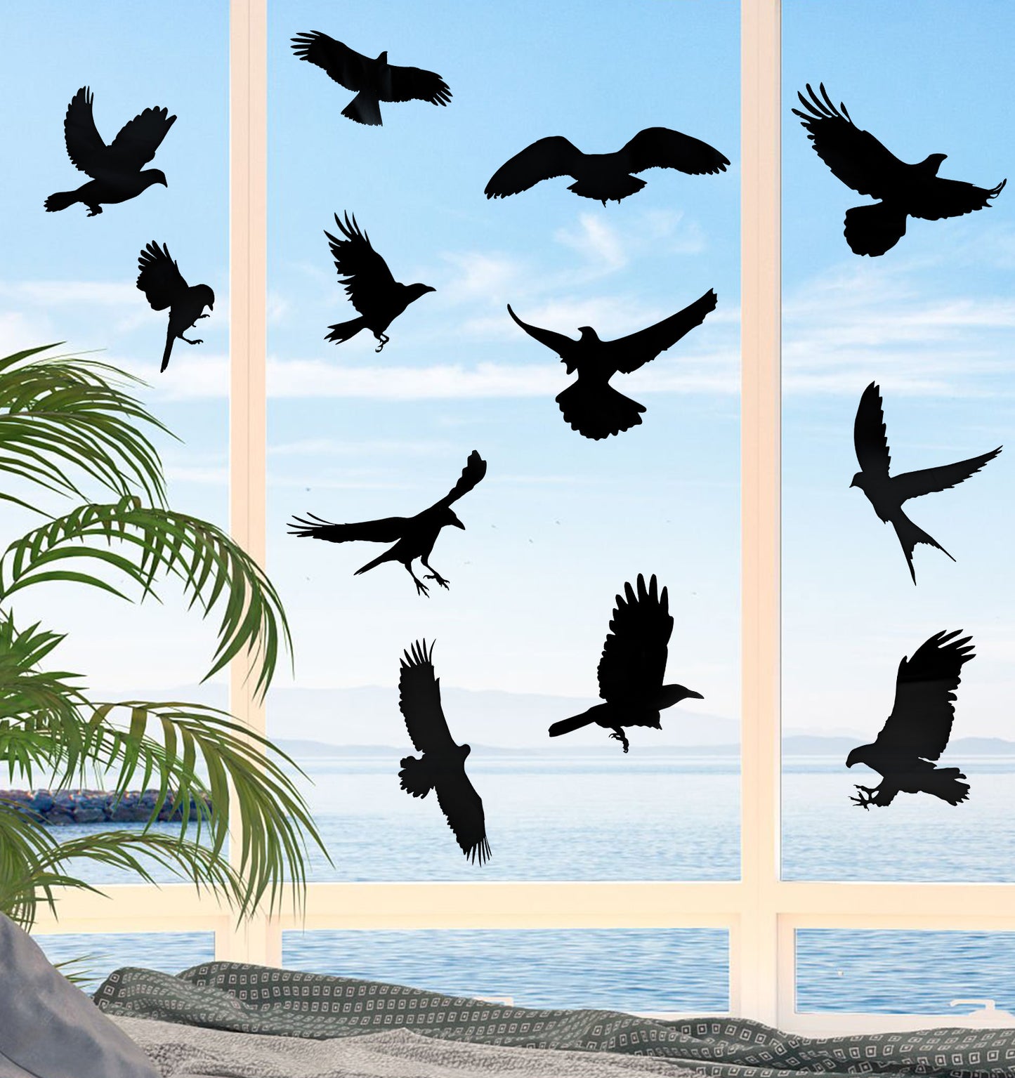 36 Pieces Window Stickers to Deter Birds, Bird Window Stickers