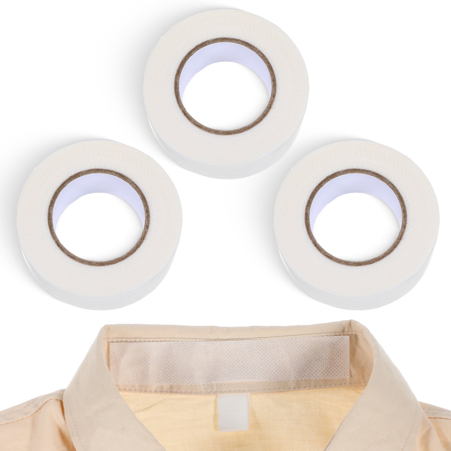 Oruola 3 Rolls Collar Protectors for Mens Shirts,Self-adhesive Collar Protectors for Shirts,Disposable White Shirt Neck Collar Protector Tape for Women Men Invisible Liner Patches Against Sweat Stain