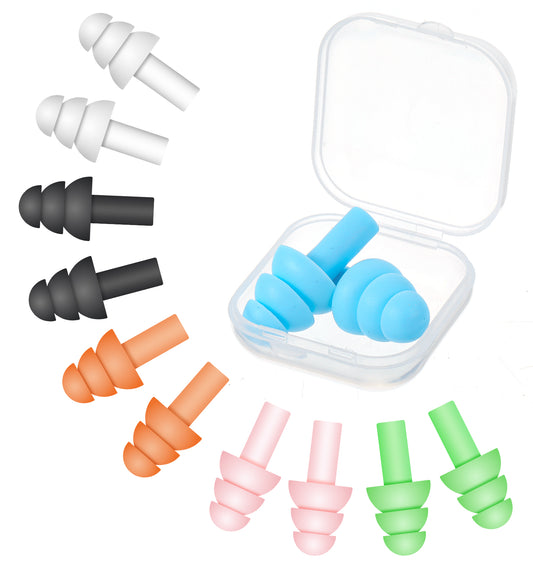 6 Pairs Ear Buds for Sleeping, Waterproof Ear Plugs - Reusable Travel Earplugs for Small Ear Canals with Earplug Case for Sleep, Swimming, Snoring, Concerts, Work, Transparent Color