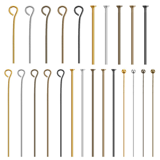 Classicseali 1000PCS Eye Pins, Metal Eyepins for Jewelry Making, Mixed Finish, Head Pins for Jewelry Making, for DIY Crafts Earring Necklace Pendant Bracelet Jewelry Making, Multicolor