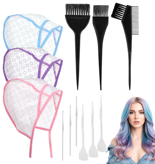 Highlighting Cap, Highlight Cap for Hair Dye Cap with Hooks Professional Frosting & Highlighting Kit for Salon & Home Hair Coloring (Men & Women)