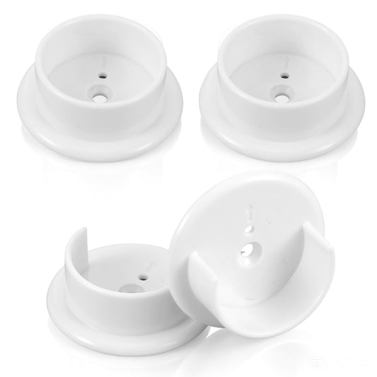 4Pcs Wardrobe Pole Brackets, Curtain Rail Brackets with Mounting Screws