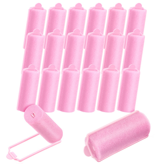oruola 20pcs Foam Hair Rollers,Soft Sponge Rollers for Hair,Heatless Foam Curlers for Sleeping,Flexible Sponge Hair Rollers for Women and Kids,Pink Foam Roller for Long Hair(2.76 x 0.98 Inches,Pink)