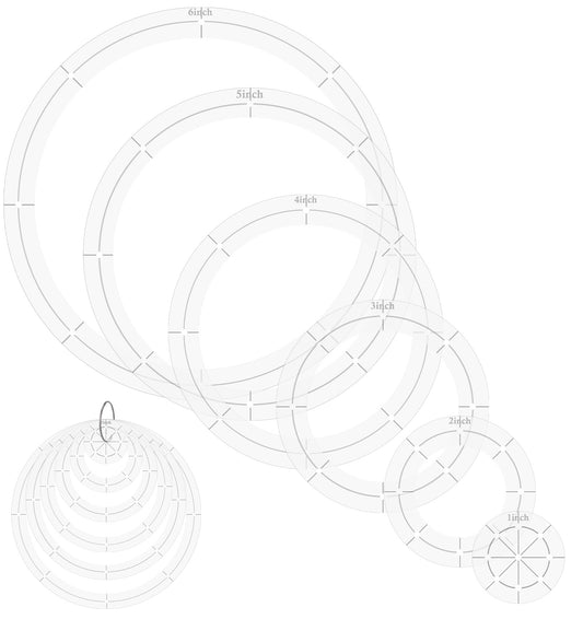6PCS Circle Quilting Acrylic Templates, 1-6 Inch Circle Template, Round Sewing Stencils for Patchwork DIY Crafts Scrapbooking