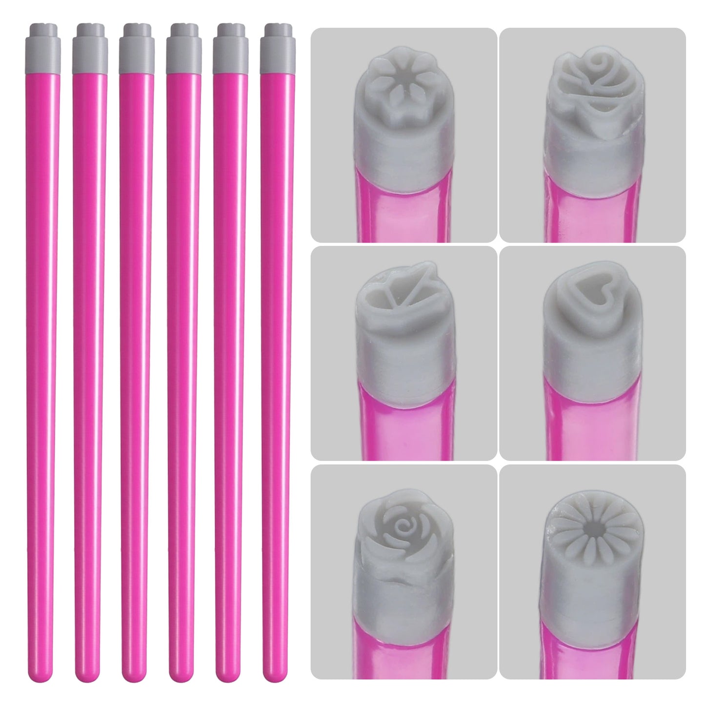 Classicseali 6PCS Nail Stamps, Various Pattern Nail Art Stamp Pen, Silicone Nail Stamps for Nail Art, DIY Nail Stamps Kit for Art for Women Girls