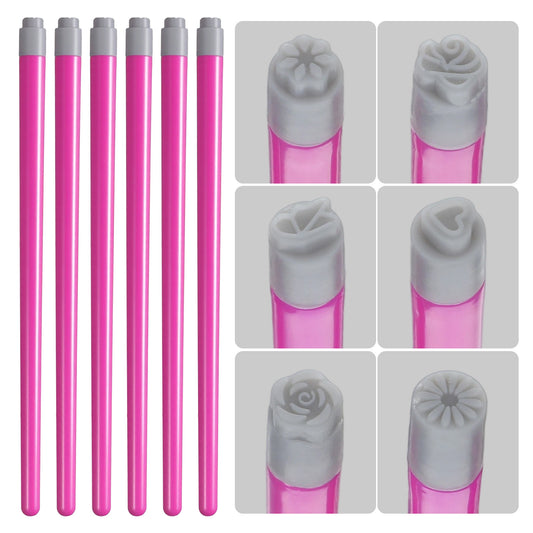 Classicseali 6PCS Nail Stamps, Various Pattern Nail Art Stamp Pen, Silicone Nail Stamps for Nail Art, DIY Nail Stamps Kit for Art for Women Girls