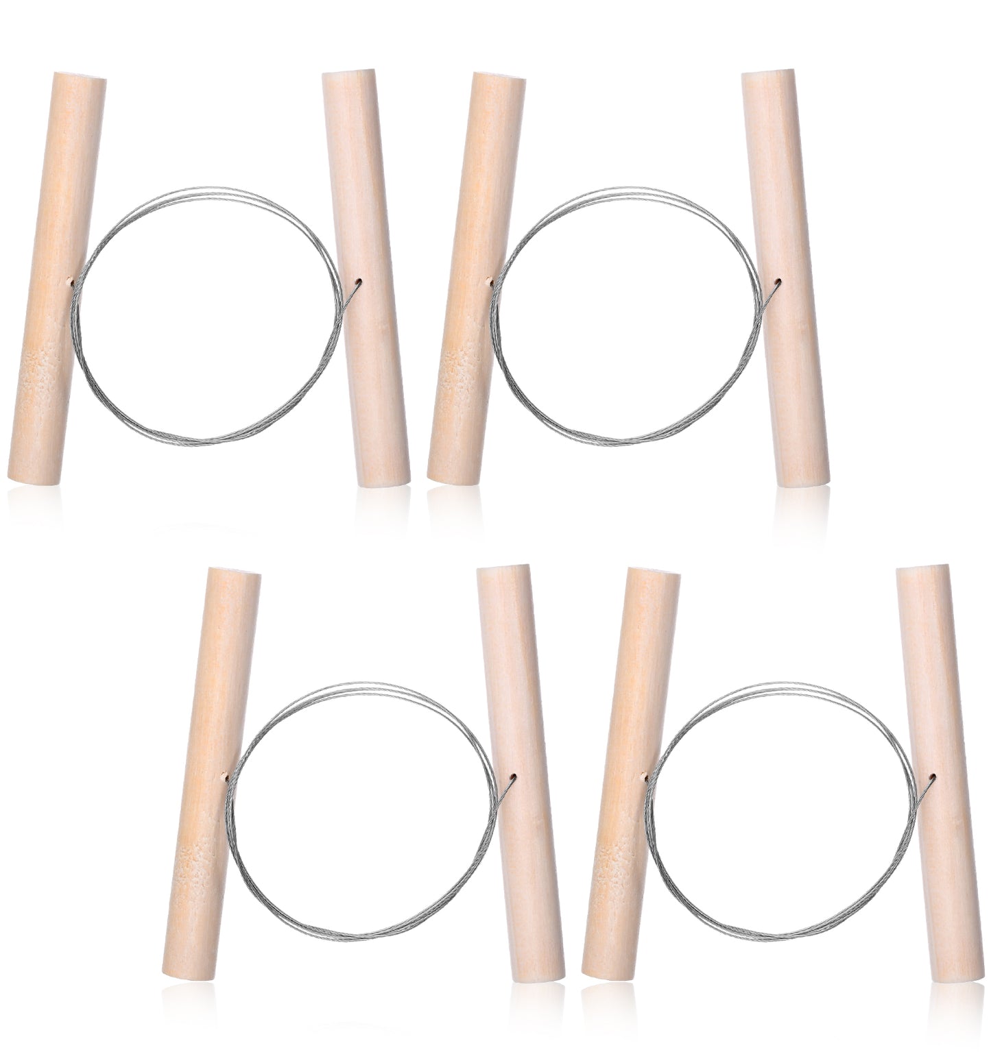 4Pcs Wire Clay Cutter Set, Wooden Handle Pottery Tools for Clay Sculpting, Ceramic Art Modelling Dough Cheese Cutting DIY Craft Tools