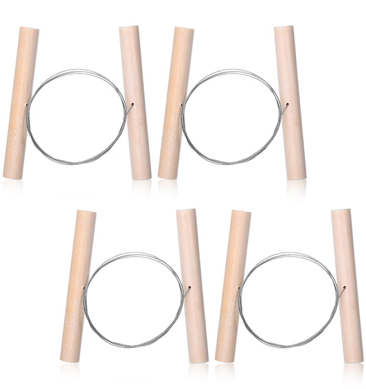 4Pcs Wire Clay Cutter Set, Wooden Handle Pottery Tools for Clay Sculpting, Ceramic Art Modelling Dough Cheese Cutting DIY Craft Tools