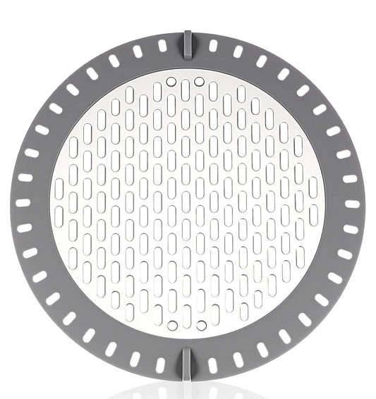 Shower Hair Catcher, 4.7" Shower Drain Hair Catcher Drain Cover for Flat & Domed Floors Stainless Steel Trap with Silicone Rim High-Flow Strainer Prevents Clogs - Gray