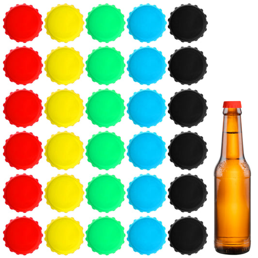 Guduling 30pcs Bottle Tops, Reusable Bottle Caps, Silicone Beer Bottles Stopper for Home Brewing Beer Drinks Bottles Beers Soda Water Kitchen Gadget(6 Colors)