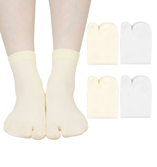 Thrymme 4 Pairs Flip Flop Socks for Women, Cotton Tabi Socks Women, Split Toe Elastic Sock for Men Unisex Sandal Matching