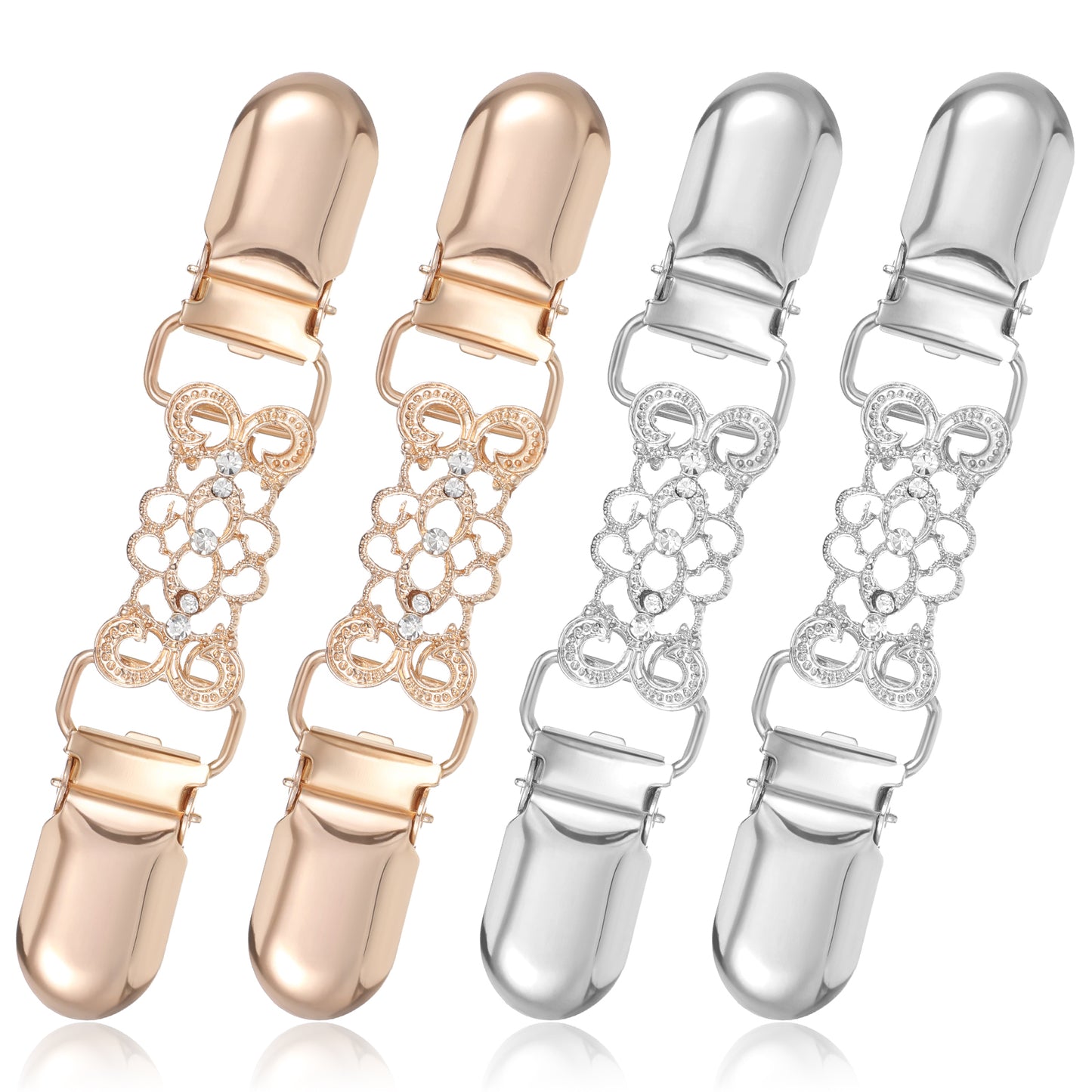 Oruola 4 Pcs Waist Cincher Clip,Dress Clips Back Cinch,Retro Sweater Clips,Sweater Clips To Hold Sweater Together for Cloak Clasp Shawl Pin Clothing Dress Shirt Shawl Coat