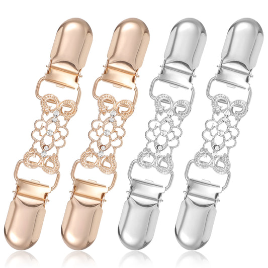 Oruola 4 Pcs Waist Cincher Clip,Dress Clips Back Cinch,Retro Sweater Clips,Sweater Clips To Hold Sweater Together for Cloak Clasp Shawl Pin Clothing Dress Shirt Shawl Coat