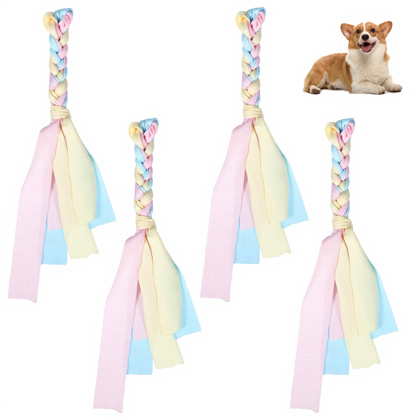 Elegaperma 4PCS Rope Dog Toy, Natural Tug Toys for Dogs for Interactive Play and Chewing as a Fun Dog Tug Toy