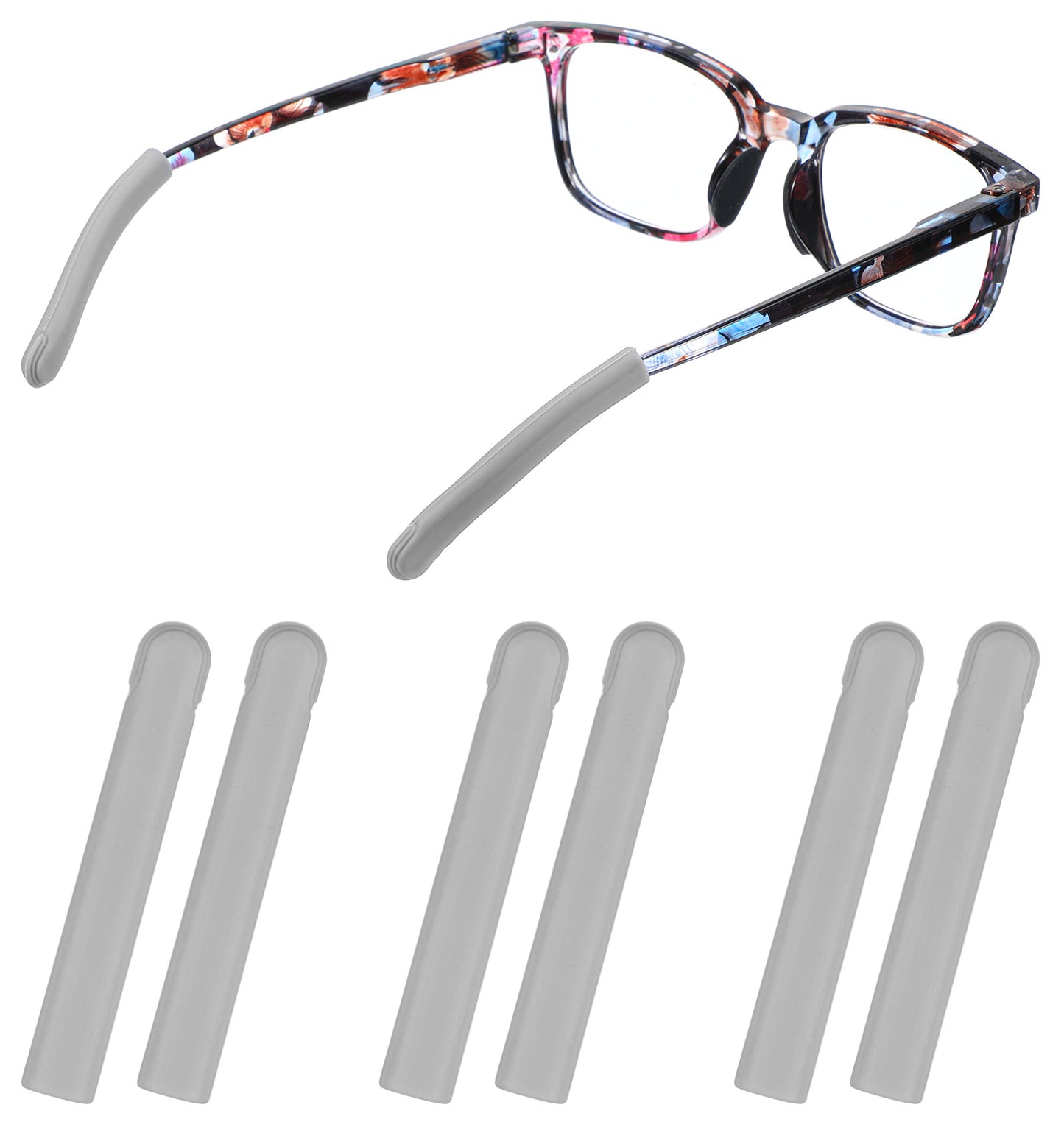 3 Pairs Glasses Ear Cushion, Non Slip Soft (Multi-Colored)