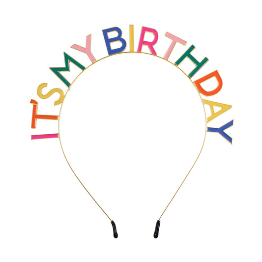 oruola Its My Birthday Headband,Rainbow Its My Birthday Crown,Colorful Metal Happy Birthday Headband for Women Girls Kids