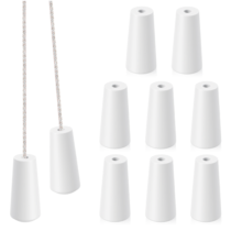 Elegaperma 8pcs Blind Pull Cord Ends, Wood Bathroom Pull Cord Handle, Window Blind Wood Cords Knobs for Bathroom Blinds Light and Shades Decoration(White)