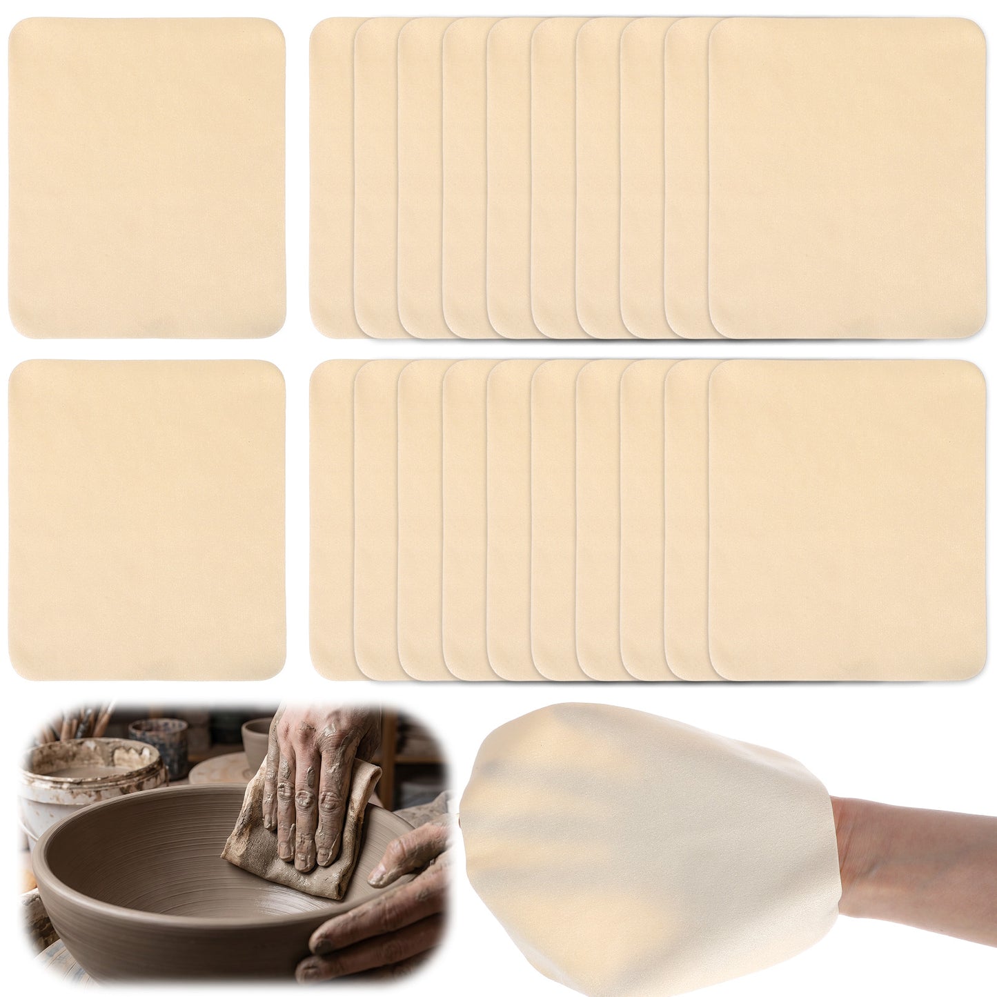 25PCS Chamois for Craft,Soft Chamois Cloth