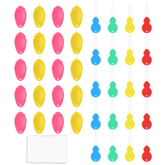 Oruola 40pcs Sewing Needle Threader,Needle Threaders Hand Sewing with Clear Box,20 Gourd Shaped Sewing Machine Needle Threaders and 20 Simple Needle Threader for Needle Work,Sewing Machine,Embroidery