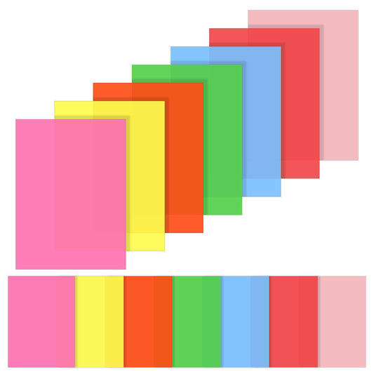 Classicseali Dyslexia Coloured Overlays, Reading Aid Children, Colour Overlays, Window Film, Colourful Self-Adhesive, Colour Correction for People with Colour Blindness and Colour Vision, Pack of 14