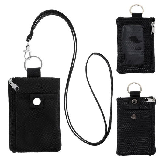 guduling Neck Wallet, Waterproof Neck Wallet for Travel, Anti-Rfid Neck Pouches, Multifunctional Card Holder With ID Window for Cards, Cash, Key, Coin (Black)