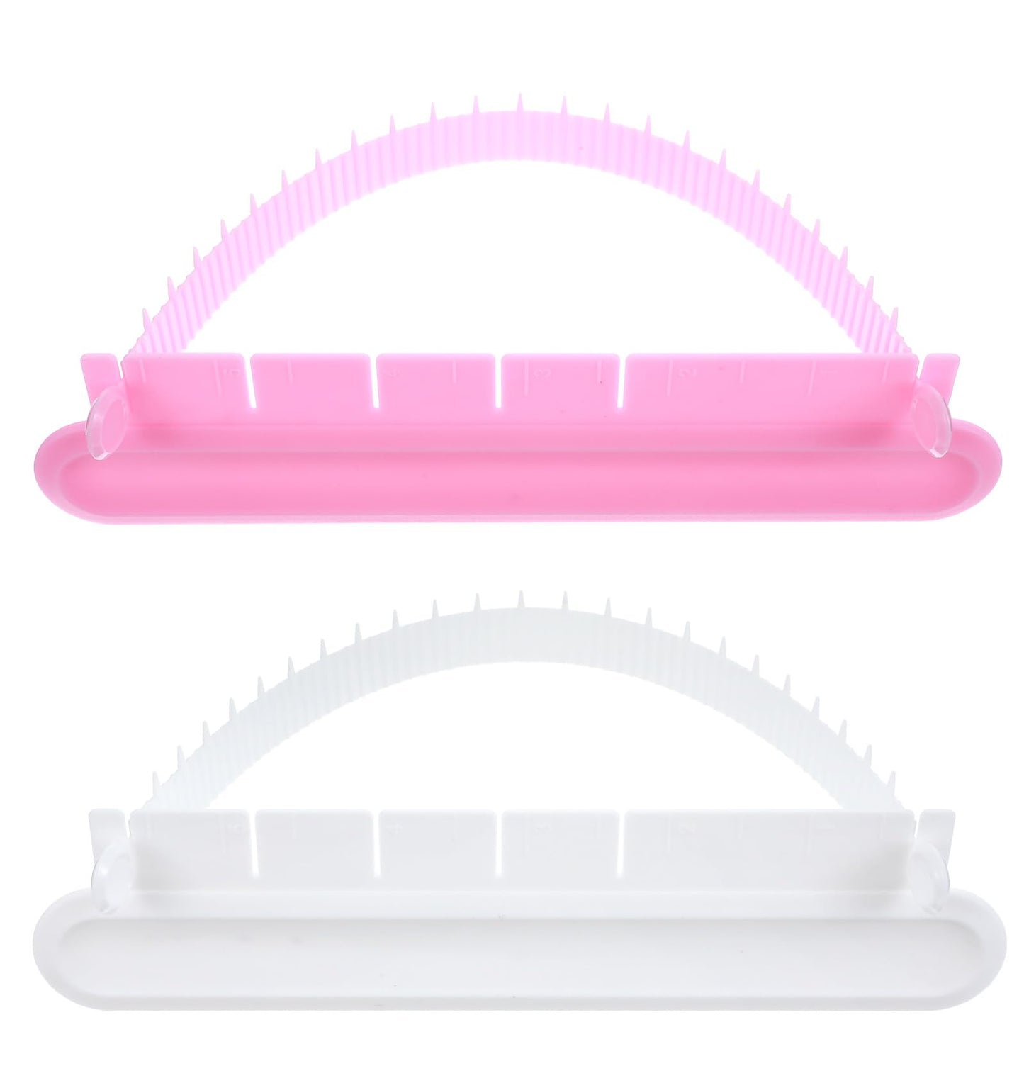 Cake Arch Guide Tool, 2Pcs Curved Ruler Decorative Marking Divider, Baking Aid for Fondant Icing Decorating Measuring Beginners (White and Pink)