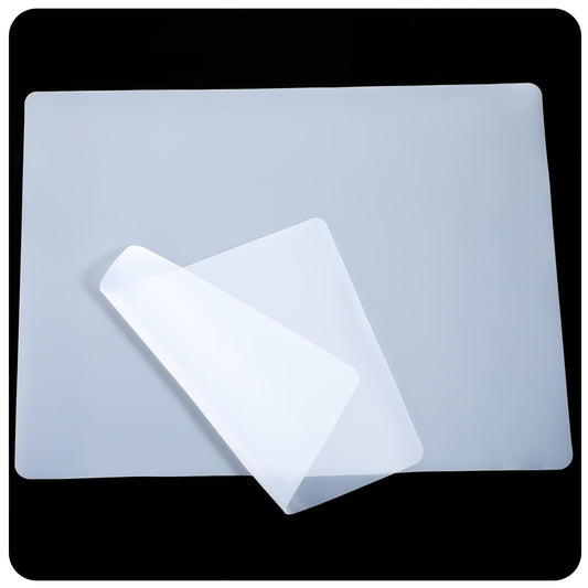 Classicseali Pack of 2 Transparent Silicone Mats, 40 x 30 cm, Transparent Baking Mat, Heat Resistant Silicone Mat, Resin, Non-Slip Silicone Baking Mat, Dishwasher Safe, Reusable