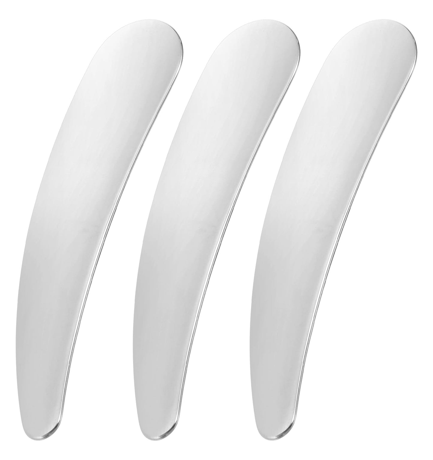 Mini Metal Makeup Spatula 6-Pack - Reusable Stainless Steel Cosmetic Spatulas for Skincare Mixing, Cream Sampling & Facial Application (Travel-Size Beauty Tools, Silver)