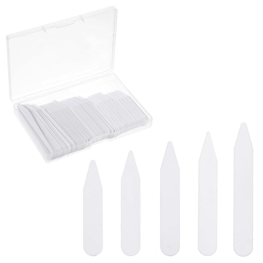 Classicseali Pack of 100 Men's Shirt Collar Inserts, Collar Stays in 5 Sizes, Shirt Collar Reinforcer, Collar Stays Men for Business Shirts, Polo Shirt, Fit on Shirt Collar