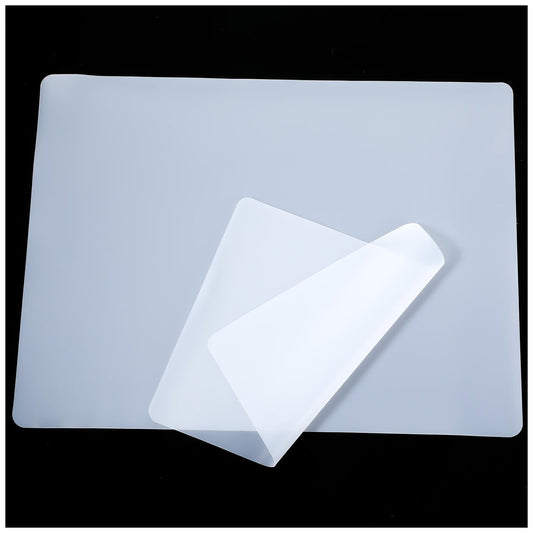 Oruola 2pcs Clear Silicone Mat,24 X 20 cm/9.45 X 7.87 in Silicone Mats for Crafts,Silicone Mats for Kitchen Counter,Heat Resistant, Non-Slip, Waterproof, Washable Silicone Sheet