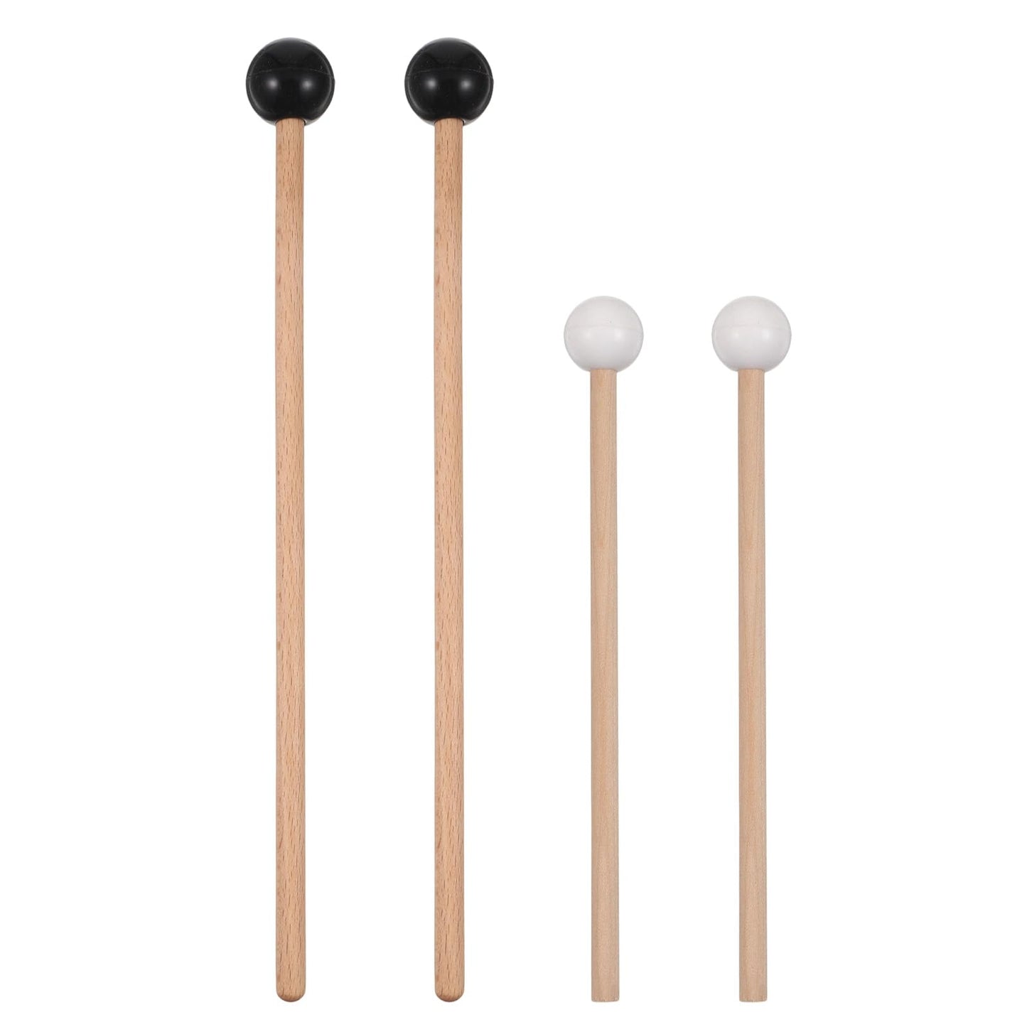 Classicseali Pack of 2 wooden mallets, xylophone mallets, wood, 15 cm and