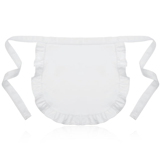 guduling Waist Apron Women's White, White Apron Kids, Serving Apron, Cooking Apron, Adjustable Cosplay Apron for Kitchen, Restaurants, Crafts, Painting, Cafés and Role Play