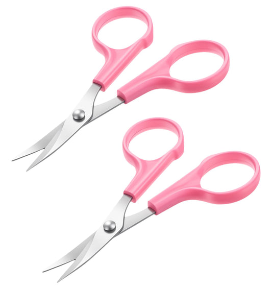 2 Pack Curved Scissors, Stainless Steel Sharp Embroidery Scissors for Sewing Craft